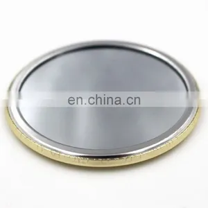 Custom Personalized Golden Round Pocket Mirror With Pouch thumbnail-2