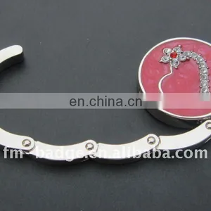Promotional Wholesale Fashion Table Top Foldable Purse Bag Hanger /diamond Heart Bag Holder /Bag Hook, Flower Purse Hanger thumbnail-1