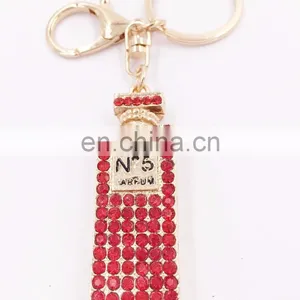 Rhinestone Crystal Keyring Charm Pendant Purse Bag Key Ring Chain Keychain Perfume Bottle Very Hot Sale thumbnail-4
