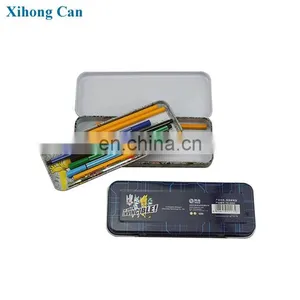 Custom Printed Metal Rectangular Kids Tin Pen Case thumbnail-1
