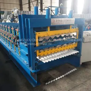 Three Layer Corrugated Roof Tile Roll Forming Machine Aluminum Metal Roofing Sheet Making Machine thumbnail-4