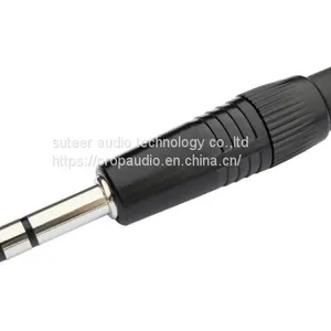6.35 mm Stereo Male Jack Solder Type Connector Phone Plug Gold Tip thumbnail-1