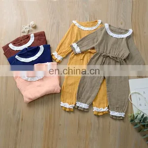 Infants & Toddler Clothes Romper Baby Girls Playsuit Spring Ruffle Linen Onesie thumbnail-1