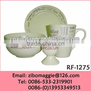 Wholesale 4pcs Round Shape Porcelain Kid Breakfast Set thumbnail-1