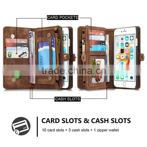 CaseMe Cell Phone Case Card Holder Wallet for Iphone 6 Genuine Leather Case thumbnail-1