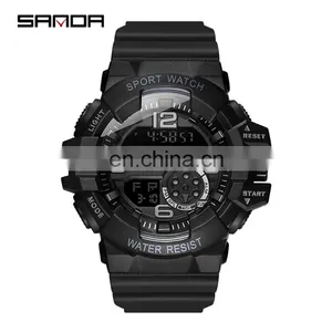 SANDA 387 Latest Waterproof Silicone Bracelet Sport Wrist Watches Digital Military Watch thumbnail-2