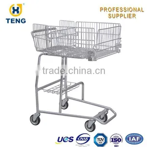 Red Wire Metal Shopping Trolley Price Classical Steel Material Shopping Trolley thumbnail-3