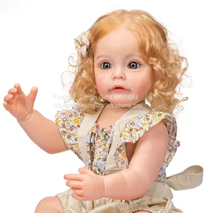 New 22-inch Cute Realistic Reborn Doll Girl Soft Full Body Enamel Baby Doll thumbnail-3