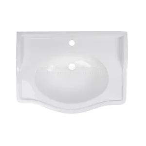 CUPC Bathroom 30 Inches 77cm Rectangle Ceramic Pedestal Sink With Backsplash thumbnail-2