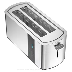 Tenfly Stainless Steel Toaster Factory Custom, Long Slot Touch Screen Bread Toaster, 4 Slice Home Breakfast Sandwich Maker thumbnail-2