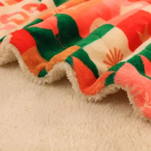 Flannel Printed Blanket, Thickened Cover Blanket, Cotton Velvet Blanket, Warm Christmas and Winter Office thumbnail-2