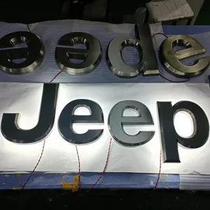 3D Brushed Stainless Steel Jeep Letters Backlit Acrylic Light Up Led Luminous Alphabet Letter Sign thumbnail-4