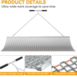 Heavy-Duty 4ftx5ft Drag Mat Factory With Chain Galvanized Steel Drag Mat for Tractor Attachment thumbnail-4