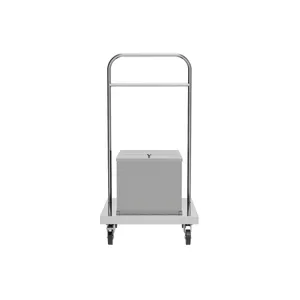 Double‑Deck Stainless Steel Service Trolley, 2‑Tier Kitchen Storage Utility Cart For Hotel Lab thumbnail-3