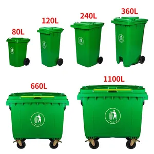 Large Size HDPE Industrial Recycle Outdoor Plastic Bins With Wheel 240L Outdoor Waste Bin for Public Storage Dustbin With Lid thumbnail-5