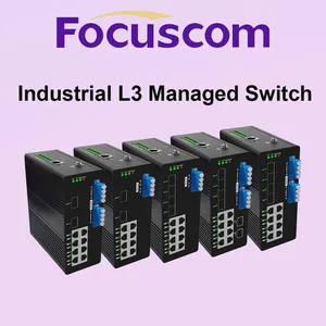 Industrial L2/L3 Managed Gigabit Switch 8-Port DIN-Rail Mount Ethernet Switch With ERPS Ring & PoE Bypass Switch Options Focuscom S3000 Series thumbnail-1