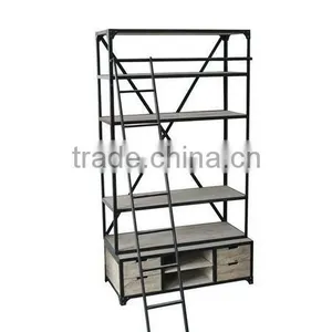 Antique Carved Bookcase With Cabinet Base Bookcase With Ladder Quality Choice thumbnail-3