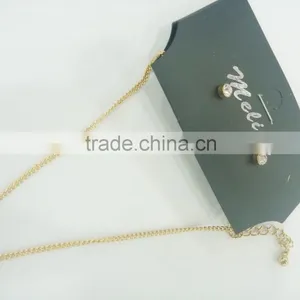FASHION TEAR DORP STONE PENDANT CHAIN TASSEL NECKLACE EARRING SET thumbnail-3