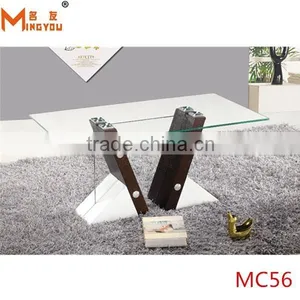Glass Top Wood Base Coffee Table From China thumbnail-1