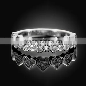 2015 New Arrival Gold Plated Fashion Diamond Heart Shaped Ring Designs for Girls thumbnail-4