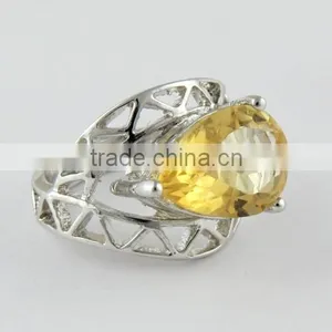 Ray Of Light Yellow Citrine Ring, Handmade Silver Jewelry, Online Silver Jewelry thumbnail-1