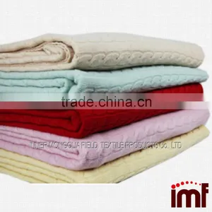 Chinese Knitted Cashmere Blanket Merino Wool Blanket Factory thumbnail-1