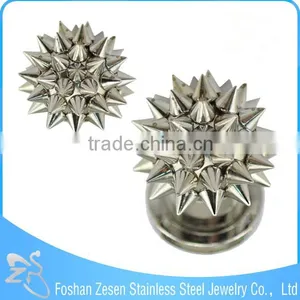 TP011244 New Season Stainless Steel Gold Plating Ear Flesh Tunnel Spikes Body Jewelry thumbnail-4