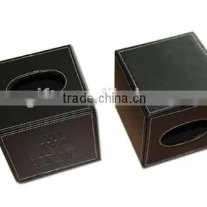 High-class Customized Square Leather Tissue Box,Tissue Case, Hotel Supplies thumbnail-1