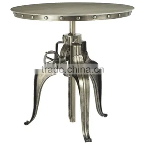 Industrial Crank Table, Industrial Furniture, Vintage Industrial Restaurant Table thumbnail-1