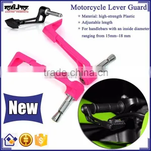 BJ-LG-004 Chinese Motorcycle Parts Pink Bent Style Adjustable Plastic Lever Guard thumbnail-1