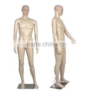 Plastic Male Full Body Realistic Mannequin Metal Base Head Turns Display thumbnail-1