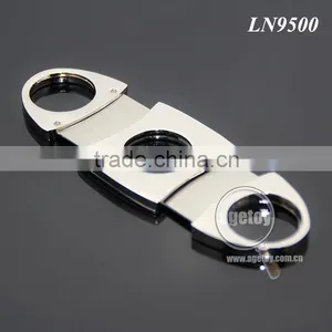 Pocket Portable Oval Cigar Scissors High Quality Silver Stainless Steel Double Blade Knife Super Sharp Metal Cigar Cutter thumbnail-3