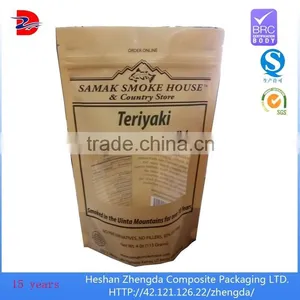 Custom Beef Jerky Snack Stand up Food Packaging Zipper Bag With Window and Matte Ink thumbnail-1