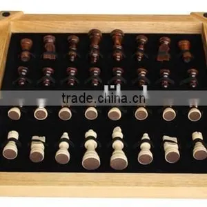 High Level Chessman Storage Chess Table Set Wooden thumbnail-5