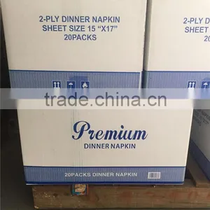 Hot Sale 43x43cm, 1/8Fold White Dinner Paper Napkins thumbnail-4