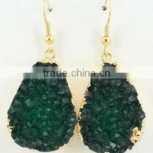 Druzy Pendent Drop Earring thumbnail-5