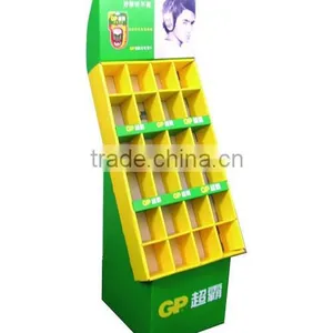 CMYK Printing Corrugated Cardboard Battery Display Rack thumbnail-1