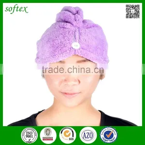 Fast Drying Microfiber Wrap Turban Style Hair Towel Cap thumbnail-1