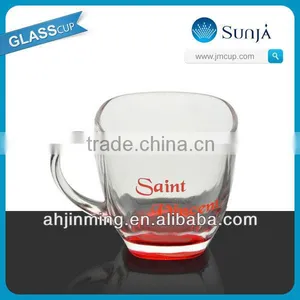 SH07 Home Use Glass Milk Cup Hot Sale Colored Handle Milk Glass Mug thumbnail-1