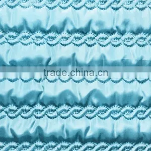 Polyester Stripe With Fashion Embroidered Padded Quilting Fabric thumbnail-1
