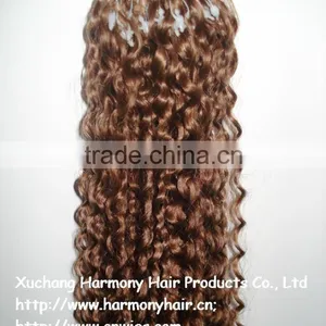 TOP Selling Curly Brown Micro Rings Loop Kinky Hair Extensions thumbnail-1