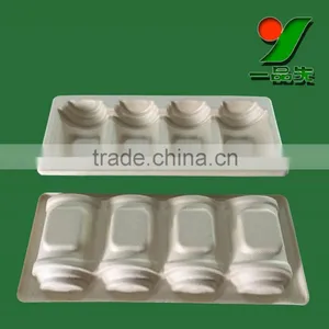 Food Grade Biodegradable Thermoformed Brown Color Eco Friendly Molded Recycled Pulp Bottle Trays Package thumbnail-1