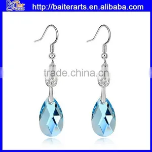 Fashion Women's Blue Stone Hook Crystal Earring Light Blue Crystal Earrings thumbnail-4