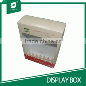 BEAUTIFUL DESIGN COATED PAPER DISPALY PACKAGING BOX WITH PVC WINDOW thumbnail-1