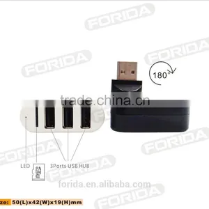 180 Degree Turnable Mini COMBO-usb Hub 2.0 + Card Reader for Gift thumbnail-1