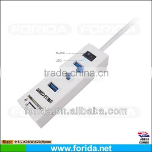 3-Port USB 3.0 HUB Combo thumbnail-1