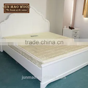Design Bed Room Furniture Solid Wooden White Double Bed 1.8m thumbnail-2