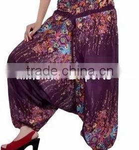 2B2100 Rayon Printed Afgano Pantalon Harem Pant Trouser Harem Pants Jaipur Print Trousers thumbnail-1