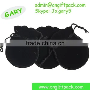 Black Custom Made Small Velvet Jewelry Pouch Bags thumbnail-1