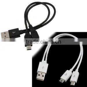 Wholesale 2 in 1 Micro Usb to Mini Usb Charger Data Cable thumbnail-1